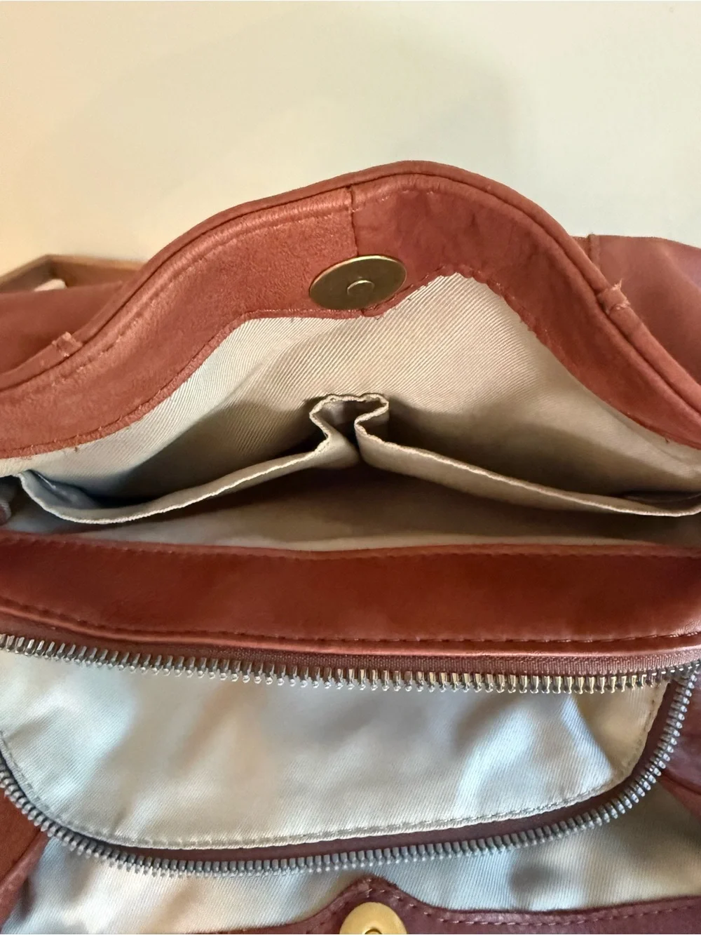 American Leather Co. Ada Triple Entry Leather Satchel